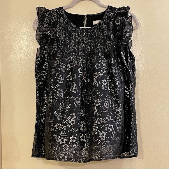 ESSENTIEL ANTWERP NWOT Pleated Ruffle Floral Silk Blouse - Picture 1 of 4